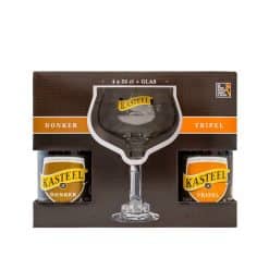 Kasteel Bierpakket Tripel & Donker 4X33cl + Glas