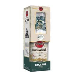 Bacardi Añejo Cuatro Rum + Glas 70cl