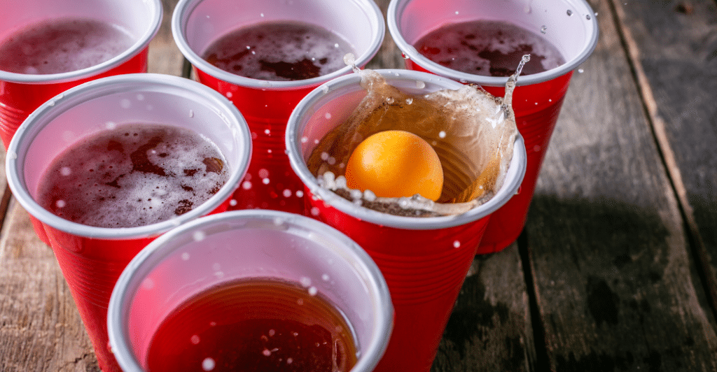 Drankspelletje beer pong