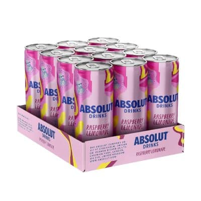 Absolut Raspberry Lemonade Blik Tray 12X25cl