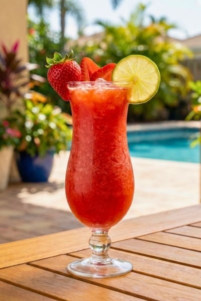 strawberry daiquiri cocktail met verse aardbeien